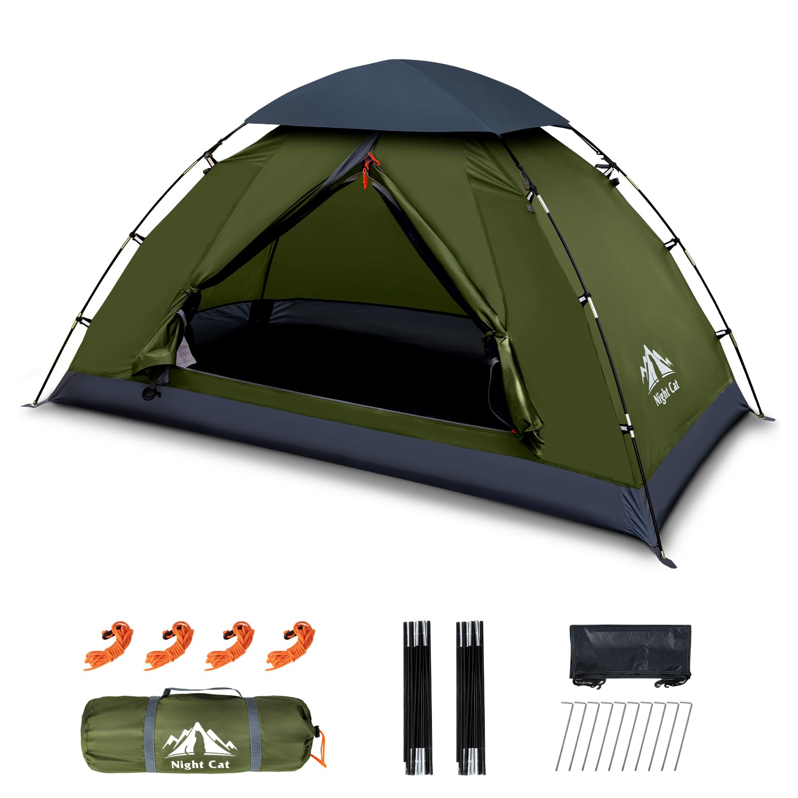 Night Cat Camping Tent for 1 2 Person Man Waterproof Backpacking Tents Easy Setup Lightweight for Hiking Backyard