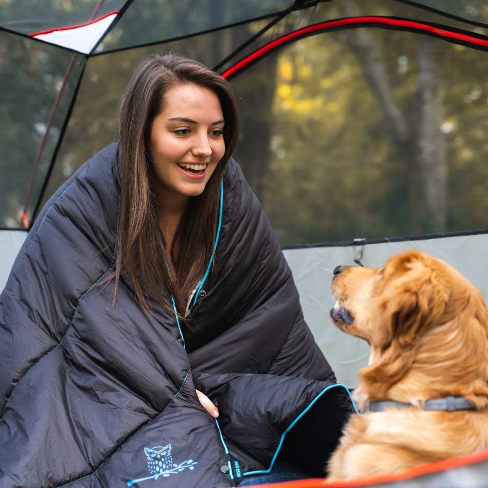 Wise Owl Outfitters Camping Blanket - Packable Compact Lightweight ”Toasty Traveler” for Outdoor Camp Backpacking Hiking and Cold Weather Travel - Puffy Ultralight Blankets: Home & Kitchen