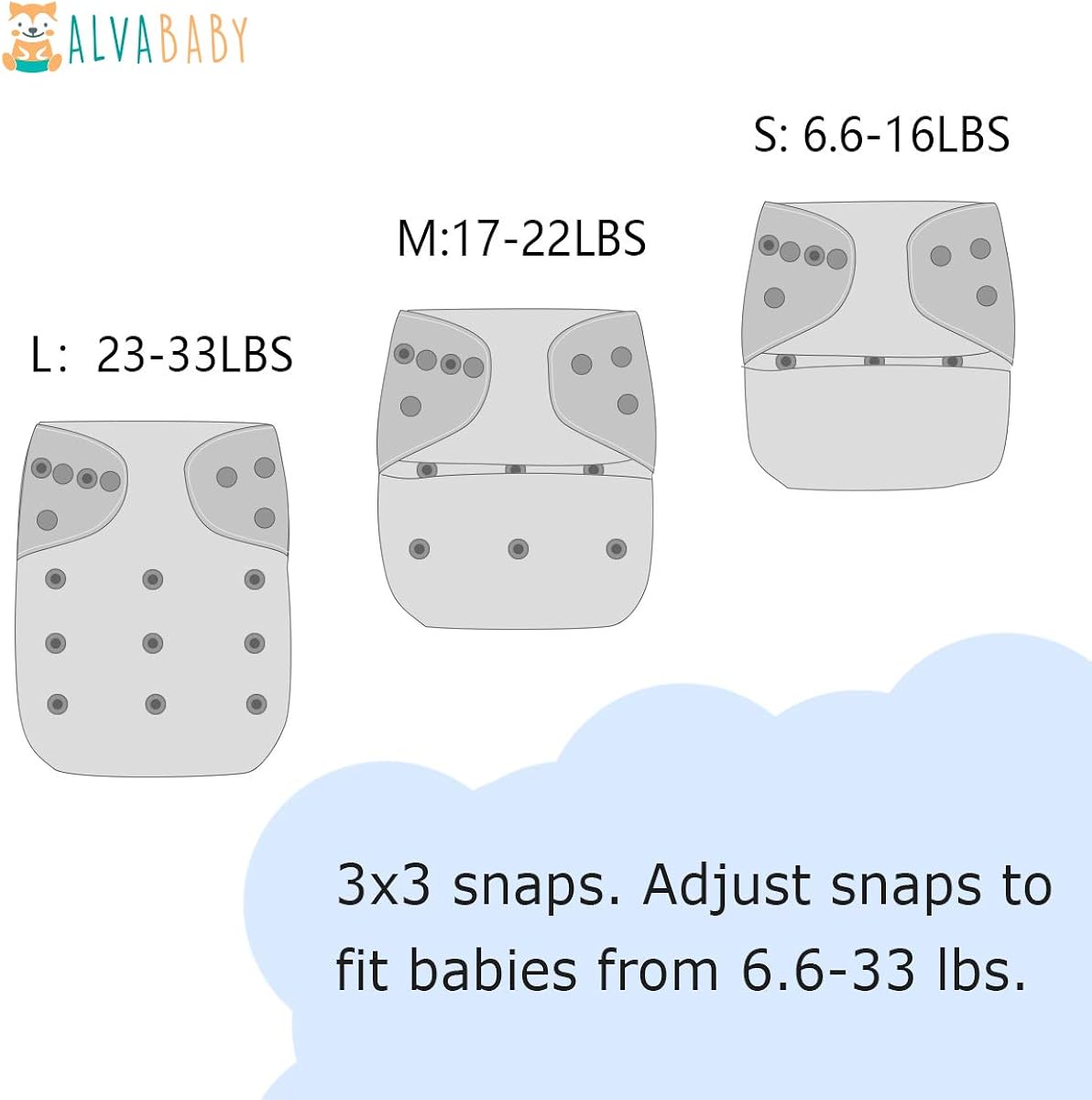 ALVABABY Baby Cloth Diapers One Size Adjustable Washable Reusable for Baby Girls and Boys 6 Pack with 12 Inserts 6BM98: Health & Personal Care