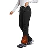 Women's Snow Ski Pants Waterproof Windproof Fleece Lined Softshell Insulated Winter Snowboarding Hiking Outdoor Flare Pants