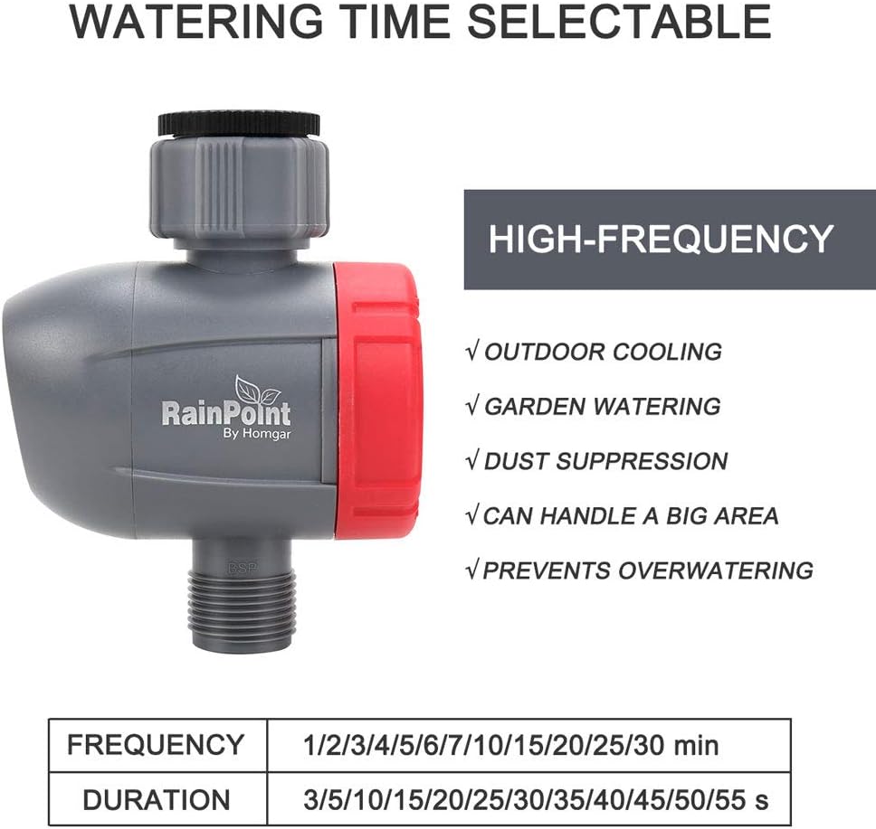 DricRoda Digital Watering Hose Timer, Programmable Watering Timer, Automatic Irrigation Hose Faucet Timer Irrigation System Controller for Greenhouse Cooling, Gardening (Red): Home & Kitchen