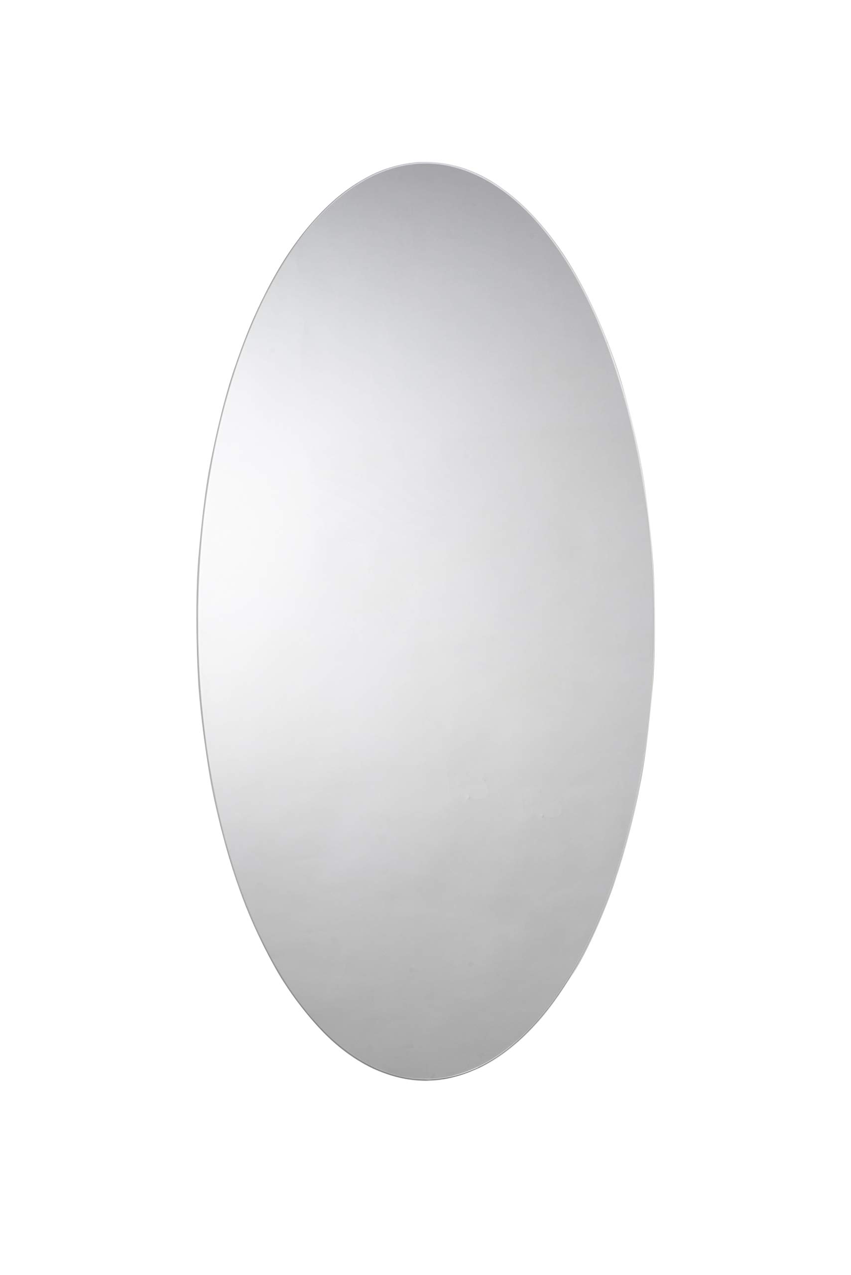 Belham Oval Mirror with Hang N Lock Fitting System, 900 x 450 x 5mm,Silver