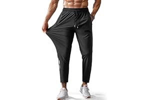 Hidkat Men's Hiking Pants Quick-Dry Lightweight Sweatpants Outdoor Fishing Pants Water Resistant with Zipper Pockets