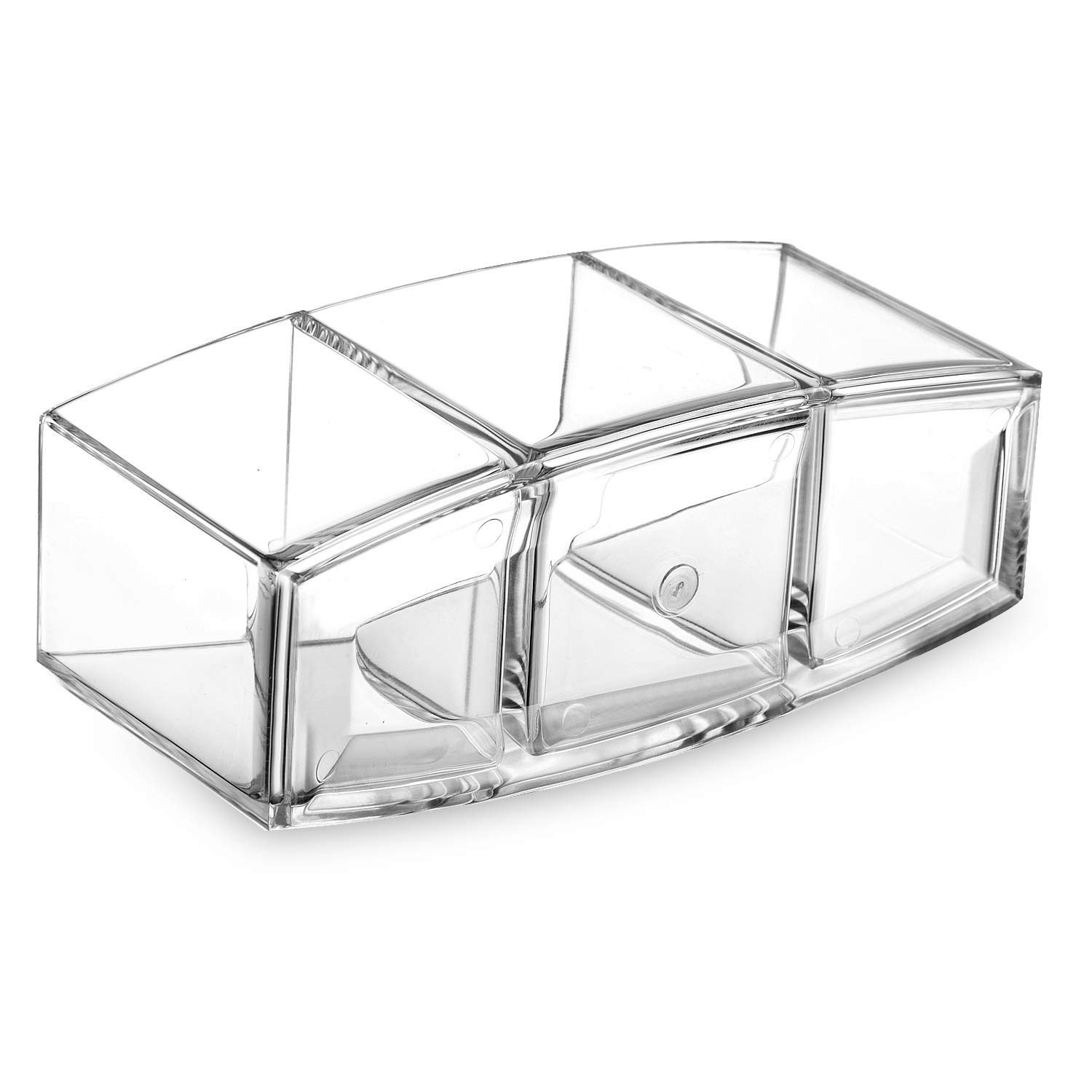 hblife Clear Makeup Brush Holder Organizer, 3 Slot Acrylic Cosmetics Brushes Storage Solution: Beauty