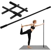 P Polerden Yoga Stick, 5ft Exercise Stick for Mobility, Stretching Stick with Non-Slip Ends, Exercise Dowel for Pilates, Balance Pole and Stretch Bar for Stretching Equipment
