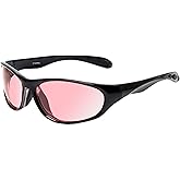 Calabria FL-41 Pink Tinted Glasses Light Sensitivity Outdoor Indoor Migraine Sunglasses FL41 Fluorescent Polarized/Non-Polar