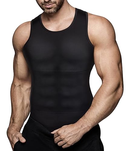 Eleady Mens Compression Shirt Slimming Body Shaper Vest Workout