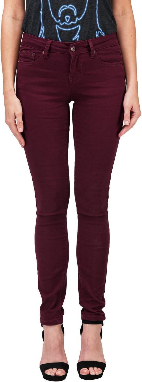 Clingers Women Basic Colorful Jeans (5, Burgundy)