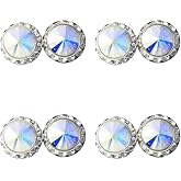 4 Pairs 15mm Rhinestone Round Shaped Acrylic Stone Crystal Ear Studs for Dance Competitions
