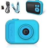 myFirst Camera 10 - Kids Digital Mini Camera for Boys and Girls Durable Design, 5MP Photos 1080p Video, Tripod Adapter, MicroSD Card, Gift for Kids 3-12 (Blue)