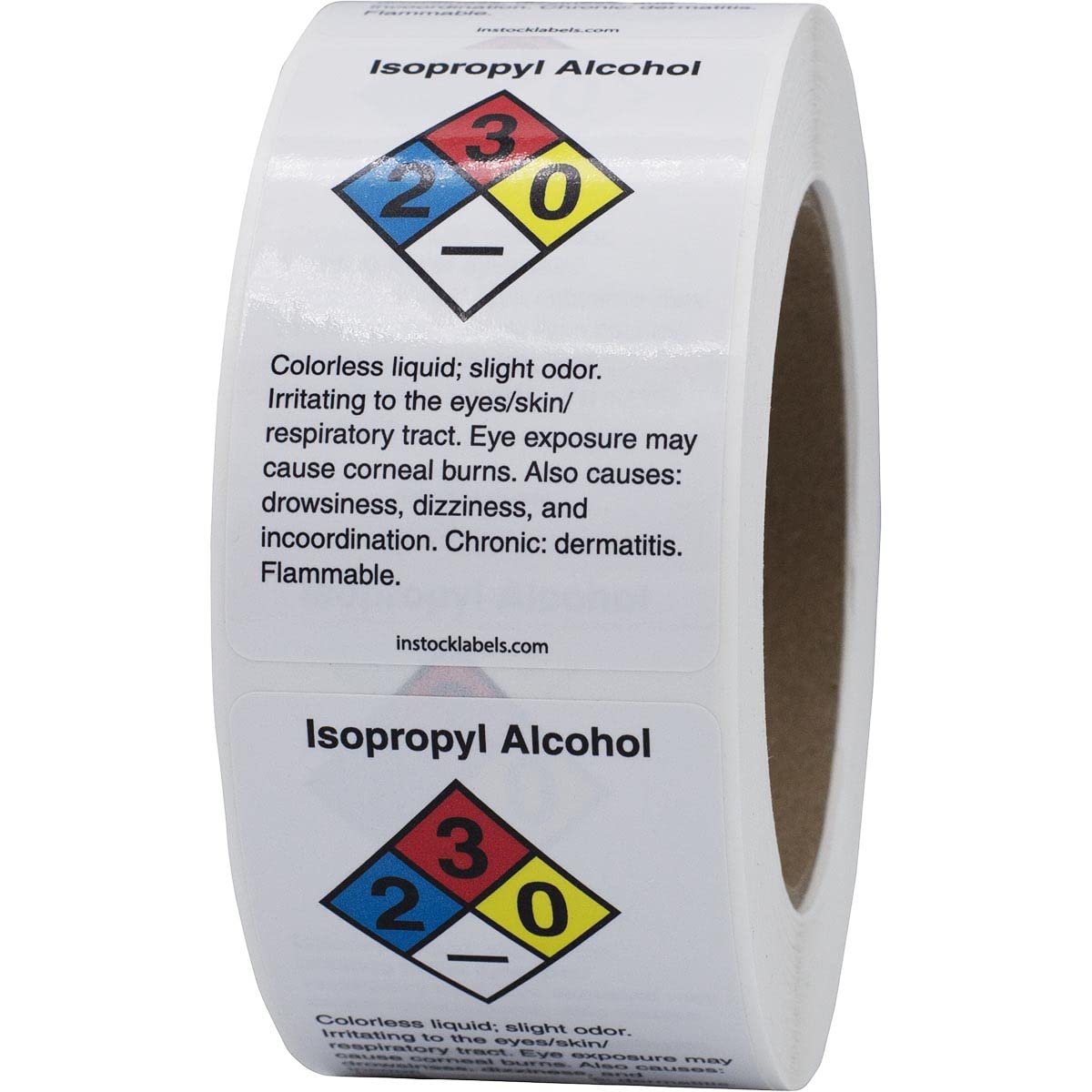 Isopropyl Alcohol Chemical NFPA Labels, 2 x 3 Inch Rectangles, 500 ...