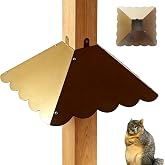 Firmlly 17-Inch Metal Squirrel Baffle for 4x4 Posts, Antique Bronze | Wavy-edge wraparound design, weather-resistant antique bronze coating and included tools for outdoor bird feeder posts