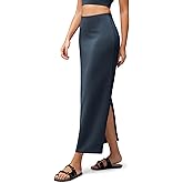ODODOS Modal Soft Maxi Skirt for Women, Back Slit High Waist Casual Long Pencil Skirts
