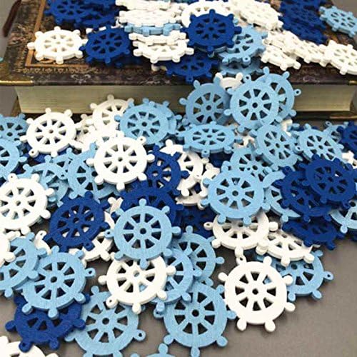 50pcs/bag Wooden Sea Wheel Nautical Craft Scrapbook Embellishment
