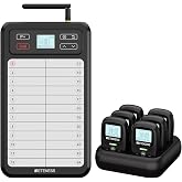 Retekess TD037 Restaurant Server Pager System,Waitress Pager System(6 Pack) | for Restaurant, Hotel,Company, with 24-Key Writing Board, Easy to Operate, 48H, 7 Reminder Mode, IP54 Waterproof