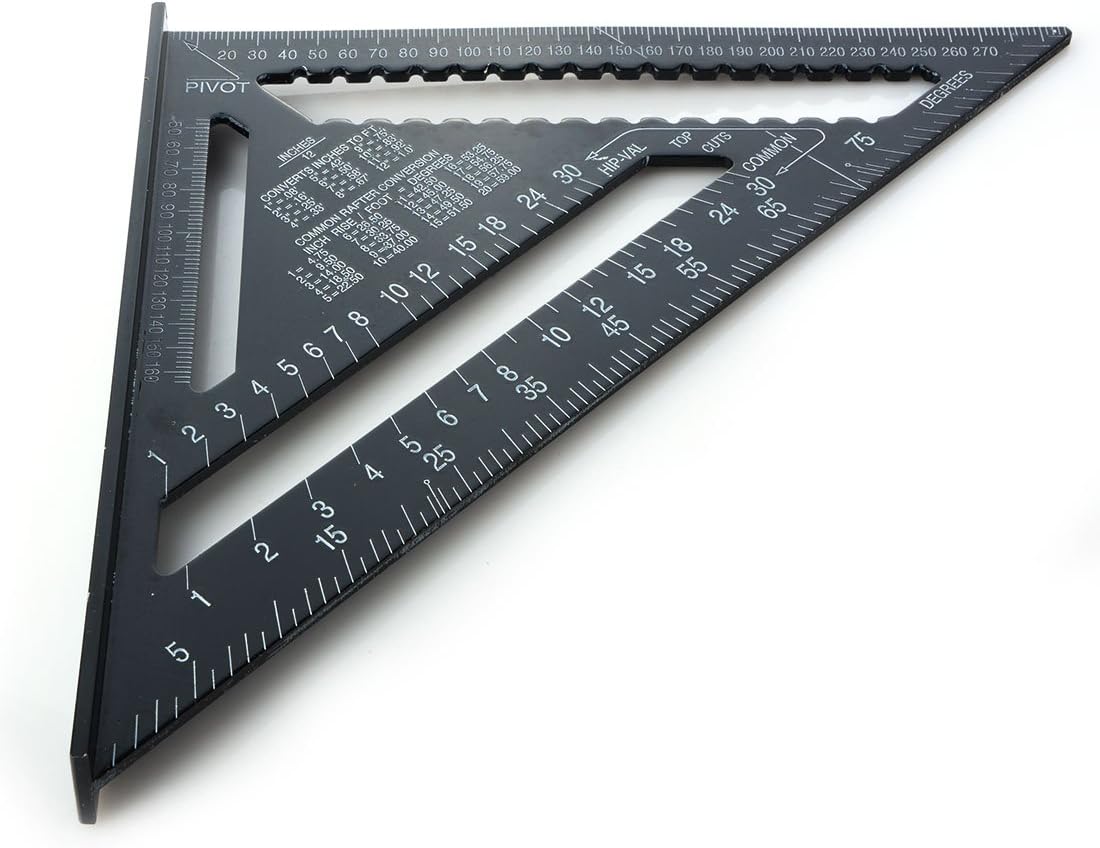 Speed Square,Triangle Ruler,12 inch Aluminum Alloy Triangle Ruler
