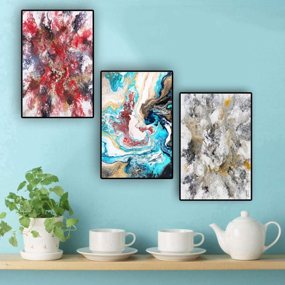 Póster Acuarela Océano Paisaje Abstracto Grande,Pintura Al Óleo Sobre