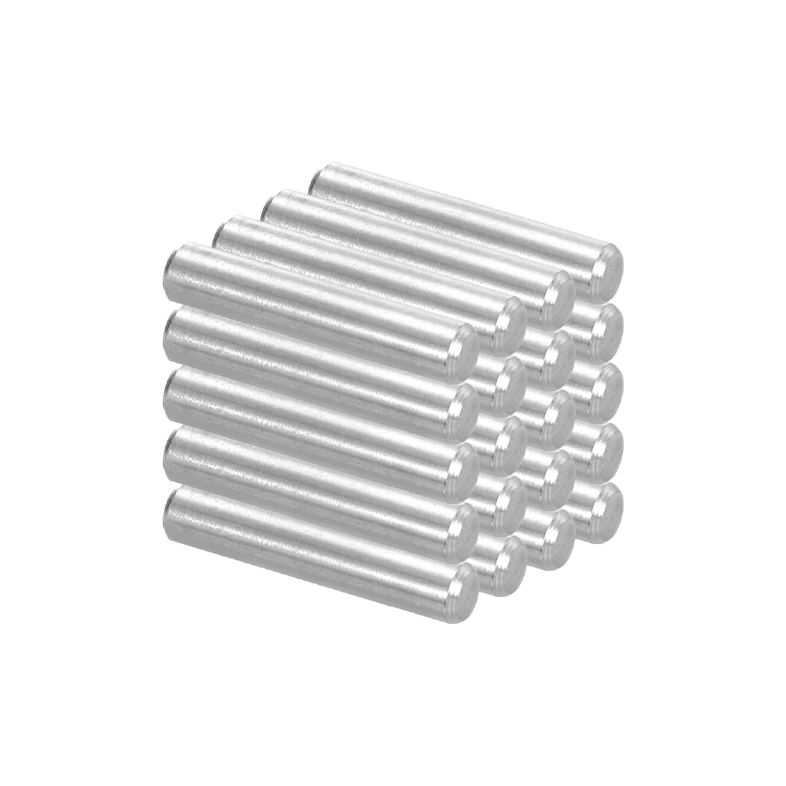 PATIKIL 20 Pcs 304 Stainless Steel Dowel Pins 5x25 mm (3/16" Dia) Metal Shelf Pegs