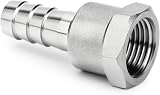 ERGAOBOY 2 Pcs 304 Stainless Hose Barb Fittings 12mm to 1/4 BSP Female view 6