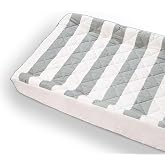 monica + andy Baby Organic Organic Changing Pad Cover, Grey Cabana Stripe, One Size
