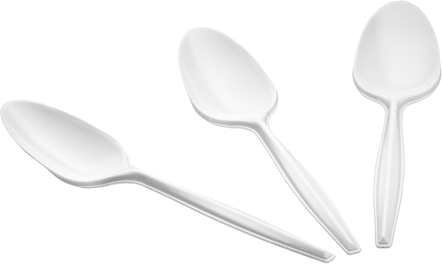 [400 Count] Settings Plastic White Soup Spoons, Practical Disposable Cutlery, Great For Home, Office, School, Party, Picnics, Restaurant, Take-out Fast Food, Outdoor Events, Or Every Day Use, 1 Box: Kitchen & Dining