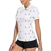 Women's Golf Shirt Short Sleeve Tennis Shirt Quarter Zip Golf Pullover Golf Polo Shirts Argyle Tops