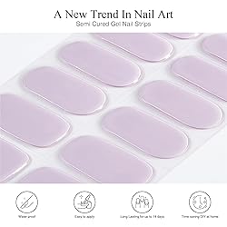 Nelikoo Semi Cured Gel Nail Strips, 20 PCS Gel Nail