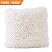 FabricMCC Faux Fur Pillow Cover, Decorative Super Soft Plush Mongolian Faux Fur Throw Pillow Cover Cushion Case (Ivory)