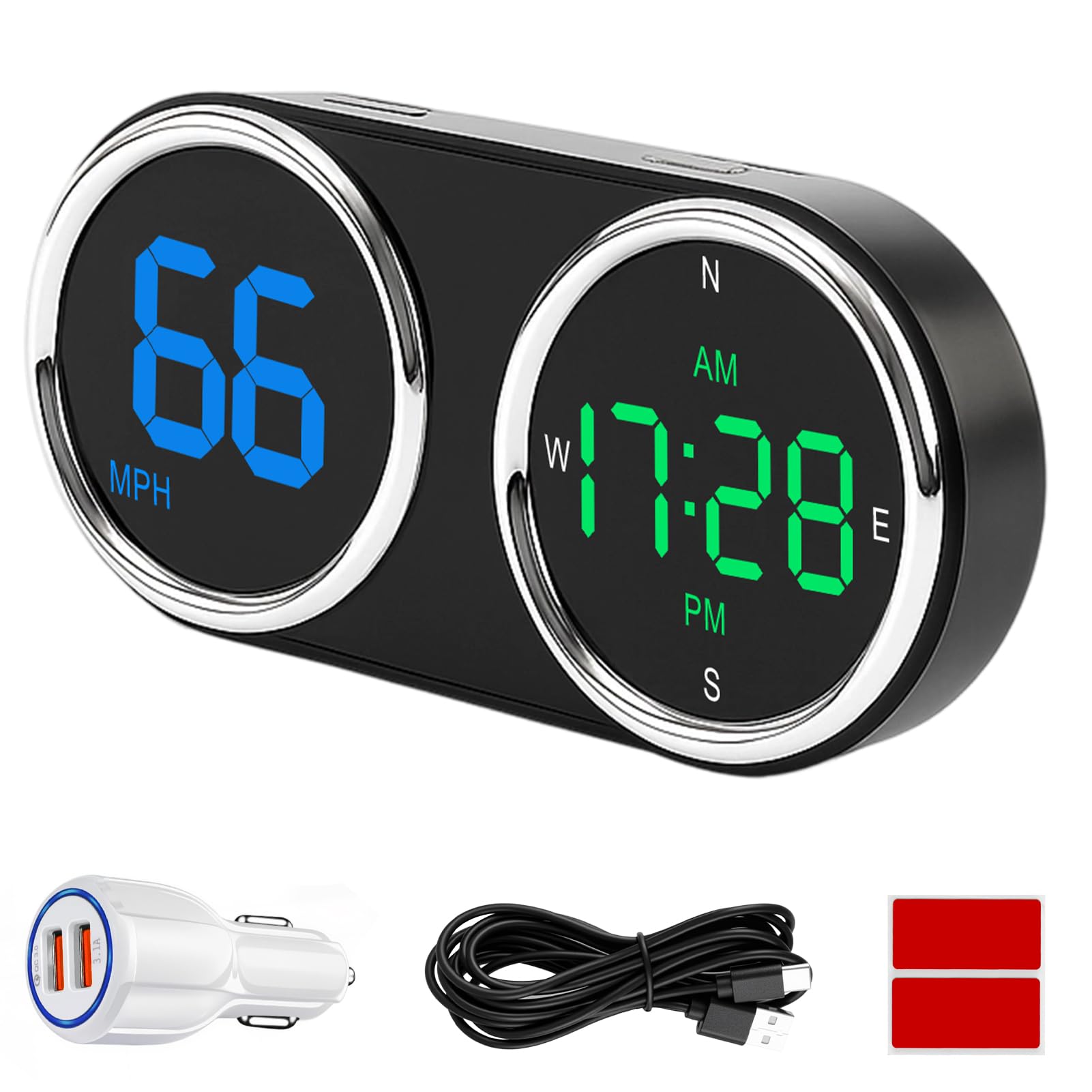 Photo 1 of GUGUMO GPS Digital Speedometer for Car MPH, Universal HUD Speed Meter with LED Large Font, Plug Play for Car Truck Motor SUV Golf Cart All Vehicles (Colorful MPH KM/H Speedometer)