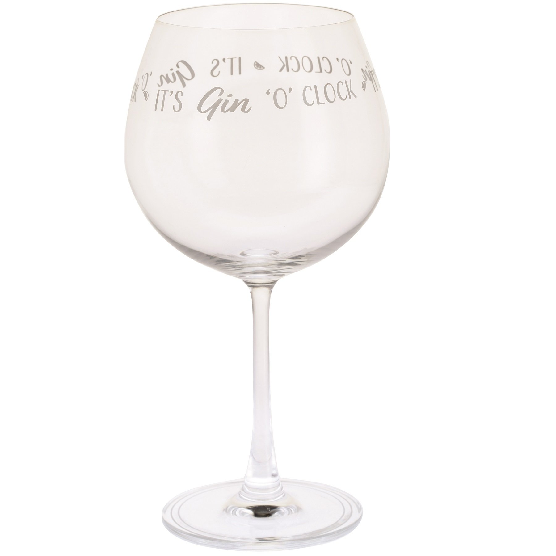 Dartington Crystal GP3362/1 Gin Time Balloon Glass - 'It's gin o'clock', 221mm high