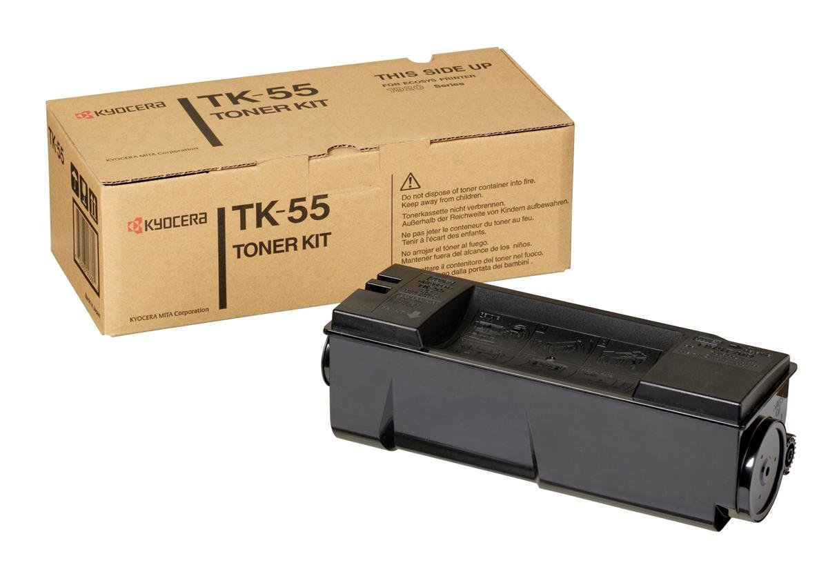 Kyocera TK 55 black laser toner cartridge TK55 TK-55 FS1920 FS1920D FS1920DN FS1920DTN FS1920N FS1920T FS1920TN FS1920 FS 1920D FS 1920DN FS 1920DTN FS 1920N FS 1920T FS 1920TN
