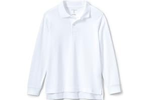 Lands' End School Uniform Kids Long Sleeve Interlock Polo Shirt