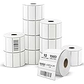 PackGurus 2.25" x 1.25" Direct Thermal Labels for Barcodes, Perforated UPC Barcode, Compatible with Rollo, Zebra, Munbyn, Nelko Thermal Label Printers 10 Rolls/10000 Labels