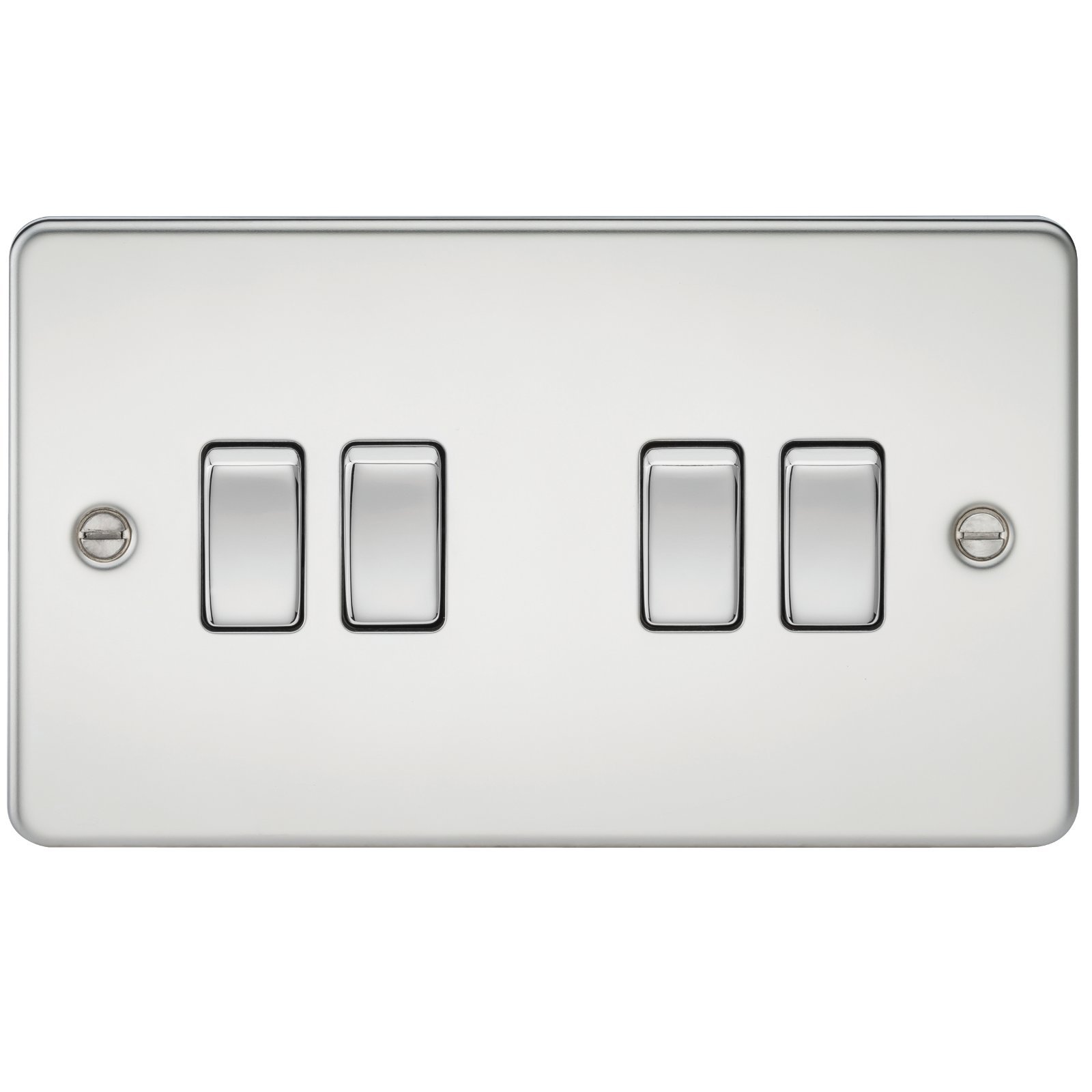 Knightsbridge FP4100PC FPAV4100PC Flat Plate 10A 4G 2 Way Switch-Polished Chrome