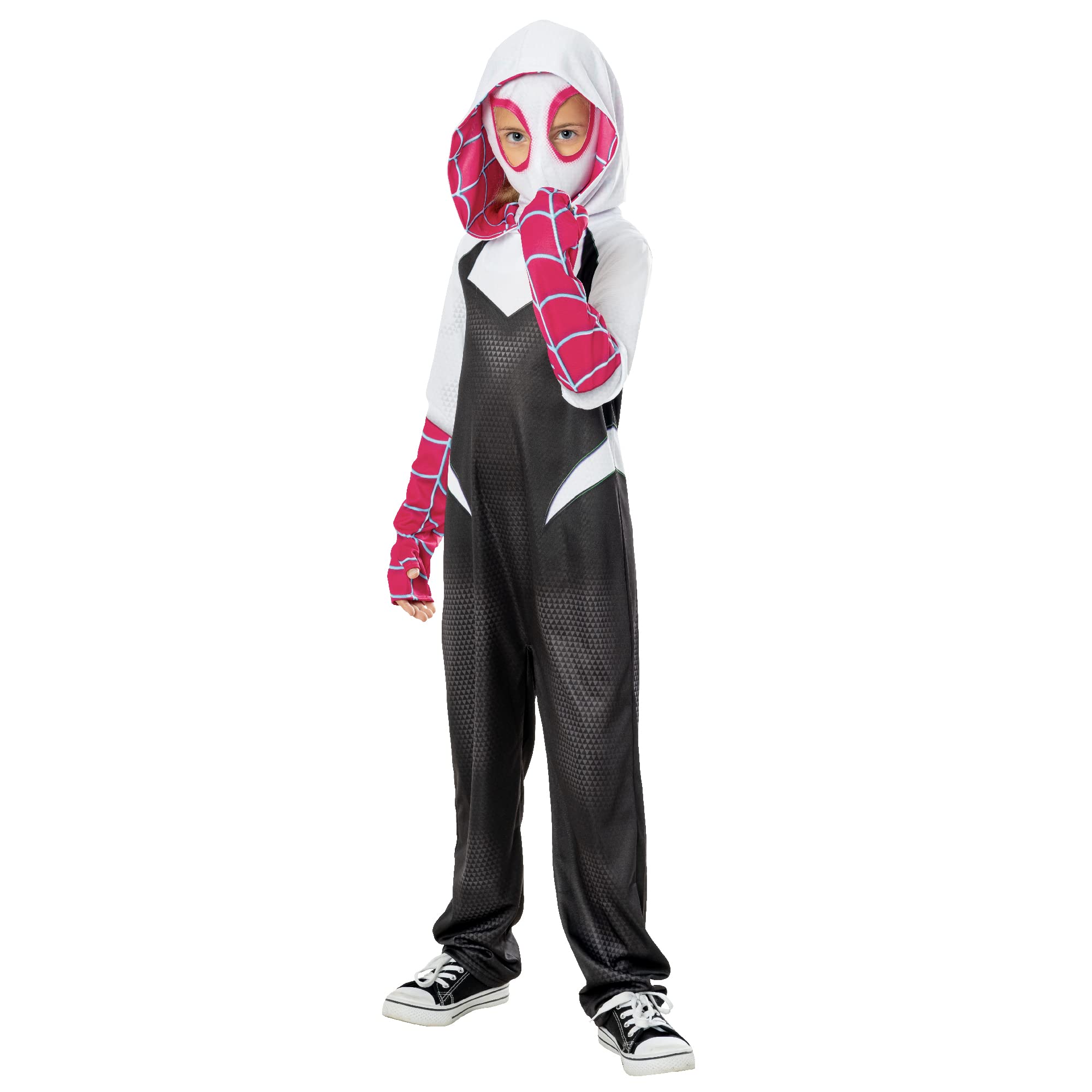Rubies Official Spider Gwen Girls Child Costume, Age 9-10 Years, Black/Multi Halloween Halloween