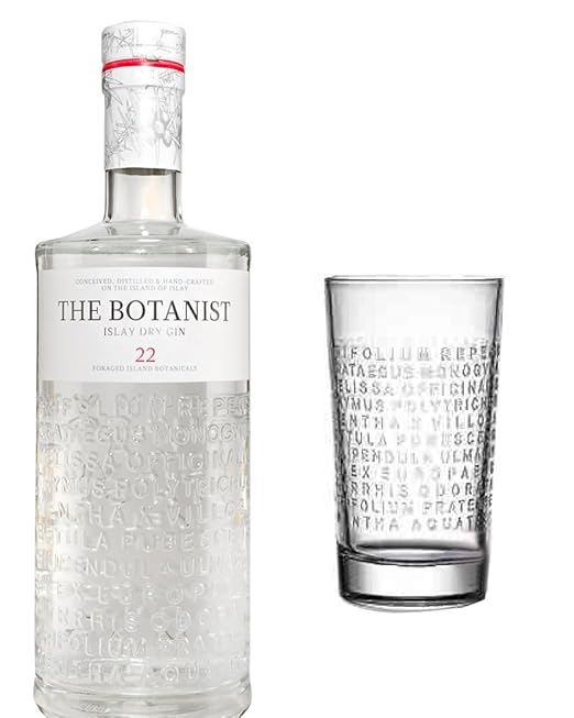 1 Flasche Botanist Gin Island Gin 22 a 0,7l 40% Vol. + 1 Ritzenhoff The Botanist Exclusiv LD-Glas a 4-5CL Orginal