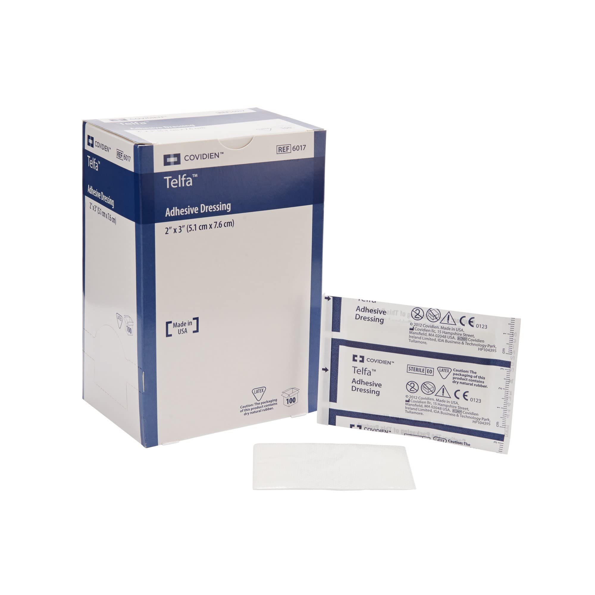 telfa dressing Covidien 6017 Telfa Adhesive Dressing, Sterile 1's in Peel-Back Package, 2 inch x 3 inch (Pack of 100)