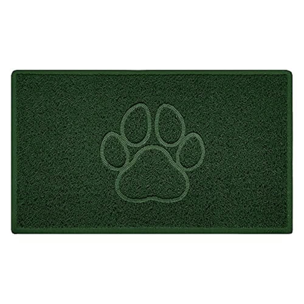 Nicoman Paw Embossed Shape Indoor Outdoor Dirt-Trapper Door Mat Washable Barrier Heavy Duty Doormat - (Watertight Rubber-Back, Medium, Green, 75 x 44cm)