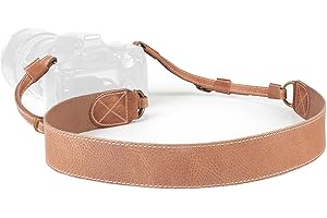 MegaGear SLR, DSLR Sierra Series Genuine Leather Camera Shoulder or Neck Strap (Mink)