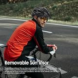 Victgoal Adults Bike Helmet with Magnetic Goggles Visor LED Rear Light Black-V view 6