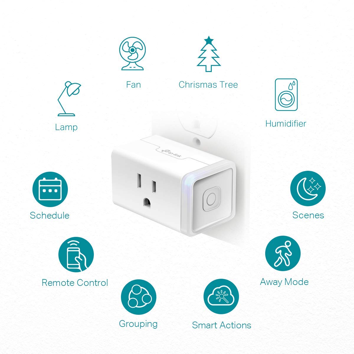 Kasa Smart Plug HS103P2, Smart Home Wi-Fi Outlet Works with Alexa, Echo, Google Home & IFTTT, No Hub Required, Remote Control,15 Amp,UL Certified, (Pack of 2) White - View 4