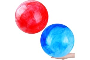 GCQJOQ 2 Pcs Marbleized Bouncy Balls for Kids Large-Sized Ball Inflatable Rubber Playground Sensory Balls for Beach Pets Indoor Outdoor Kickball Water Balls