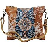 Myra Bag Western Leather Crossbody Bag for Women - Upcycled Canvas Shoulder Bag Vanessia Lirio