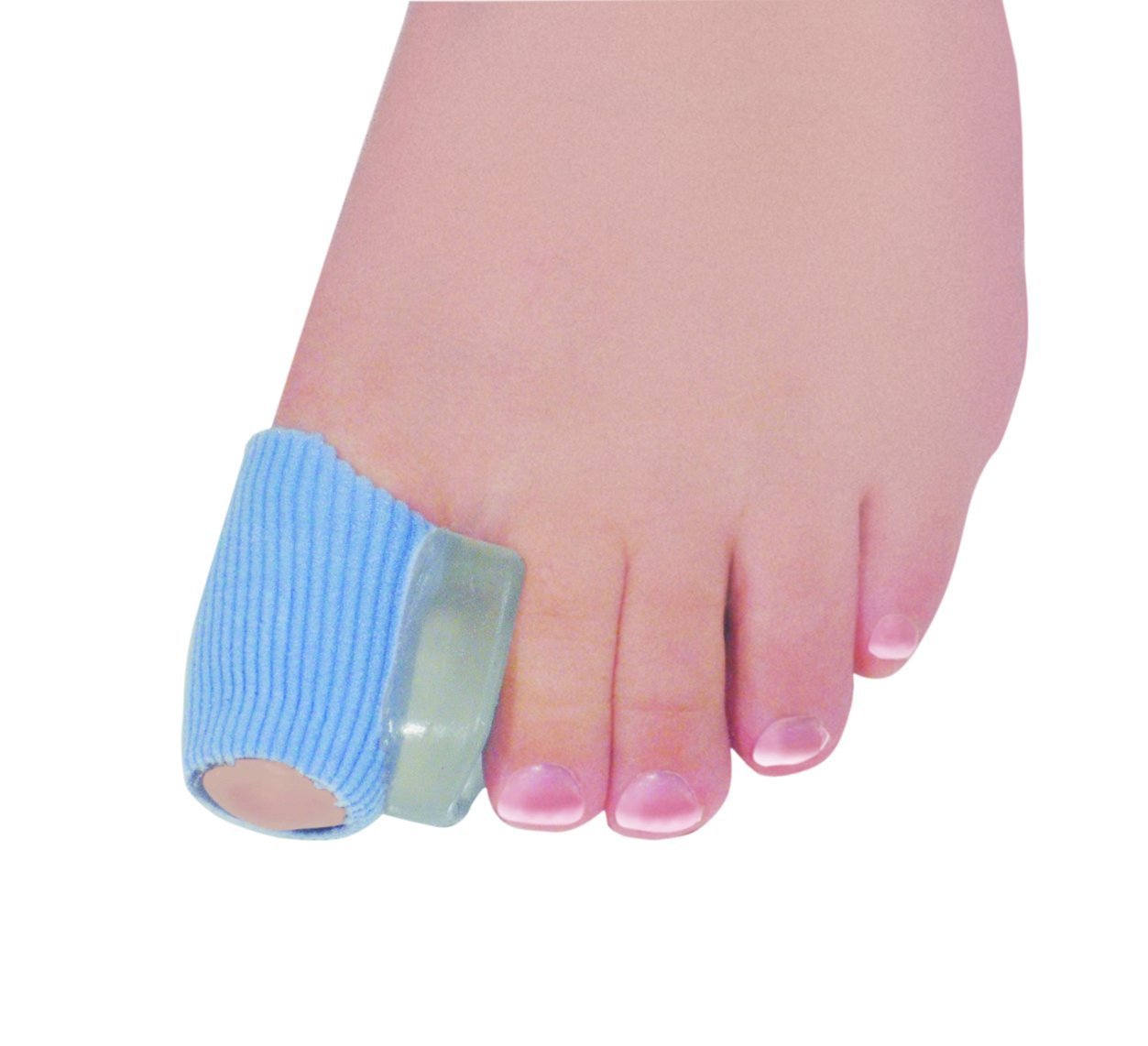Antibacterial Digital Pads with Gel Pad Finger and Toe Sleeves Tubes Covers Contain Soothing Mineral Oil Relieve Pressure on Ingrown Toenails, Hammertoes, Corns, Toe Tips Latex Free Wide Pk of 6