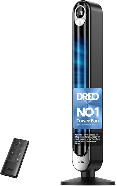 DREO 42 Inch Tower Fan DC Motor 9 Speeds 90° Oscillation 12H Timer