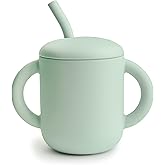 mushie 100% Silicone Training Cup & Straw for Toddlers | 6 Months+ (Cambridge Blue)