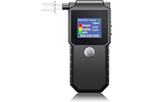 FFTOPU Breathalyzer, 2024 Upgraded USB Rechargeable with Figaro High Precision Sensor and TFT Color Display Breathalyzers for Alcohol, Personal and Professional Use Alcohol Tester with 10 Mouthpieces (Black)