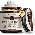 Wrath & Remedy Handmade Whipped Organic Beef Tallow for Skin - 4 OZ (Unscented) — Grass Fed Beef Tallow Moisturizer and Honey Balm for Silky, Sensitive-Skin, Eczema, Rosacea - Free of Harsh Chemicals