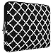 MOSISO Laptop Sleeve Bag Compatible with 13-13.3 inch MacBook Pro, MacBook Air, Notebook Computer with Small Case, Canvas Geometric Pattern Protective Carrying Cover, Black Quatrefoil