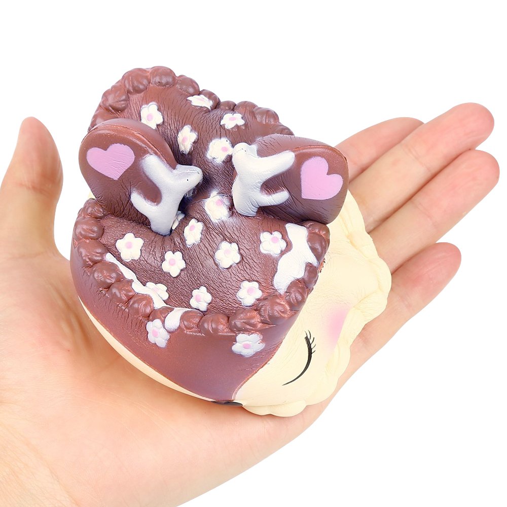 EocuSun Jumbo Squishies Toys Slow Rising Squishy Kawaii Cute Deer Cream Scented Squishys Stress Reliever Toy for Kids Adults Party Decorative Hop Props Large by (Purple)
